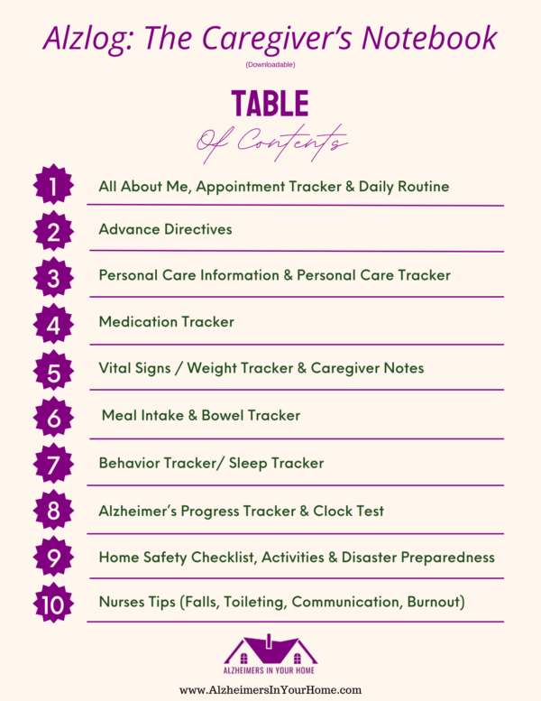 Downloadable Caregivers Notebook