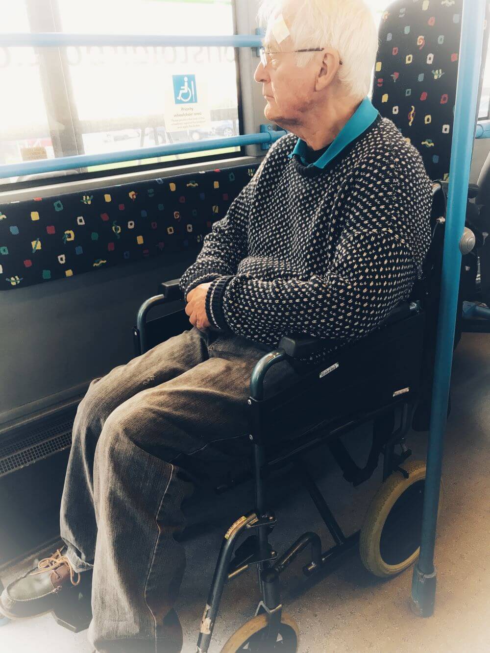 Dementia travel wheel chair