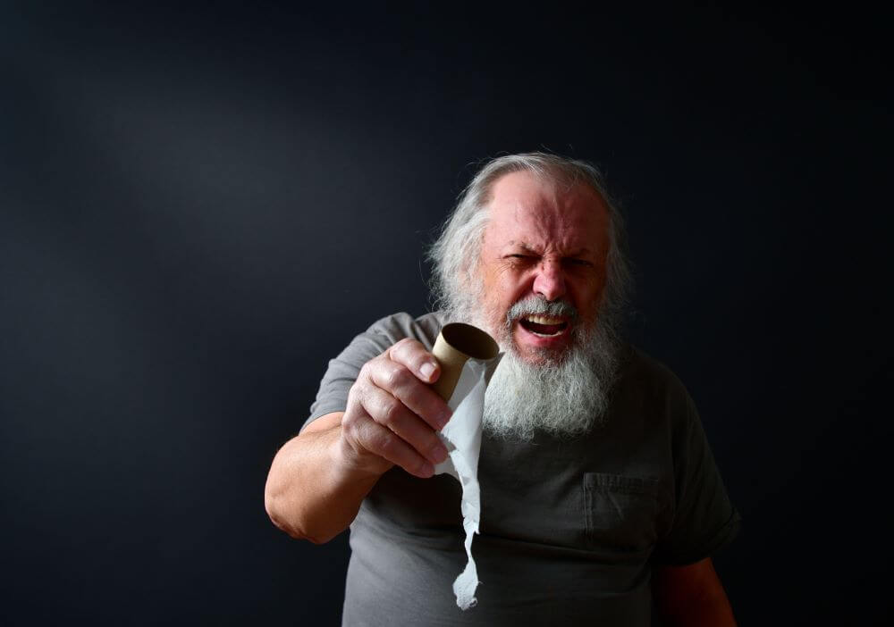 aggression in dementia man toilet paper